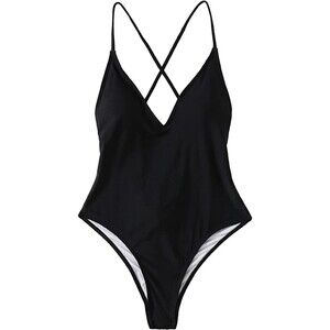 Criss Cross Open Back One Piece Sz M
